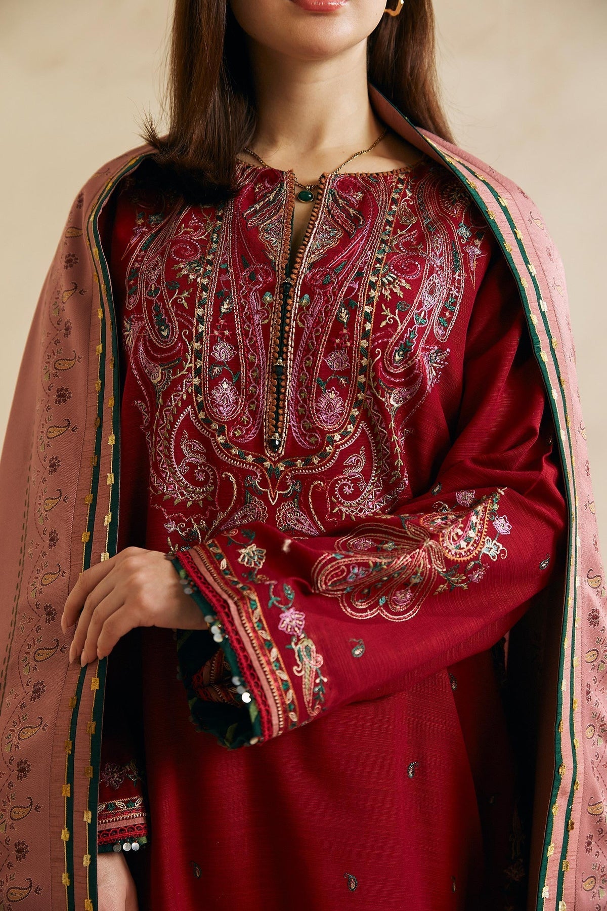 3 PC DHANAK EMBROIDERED