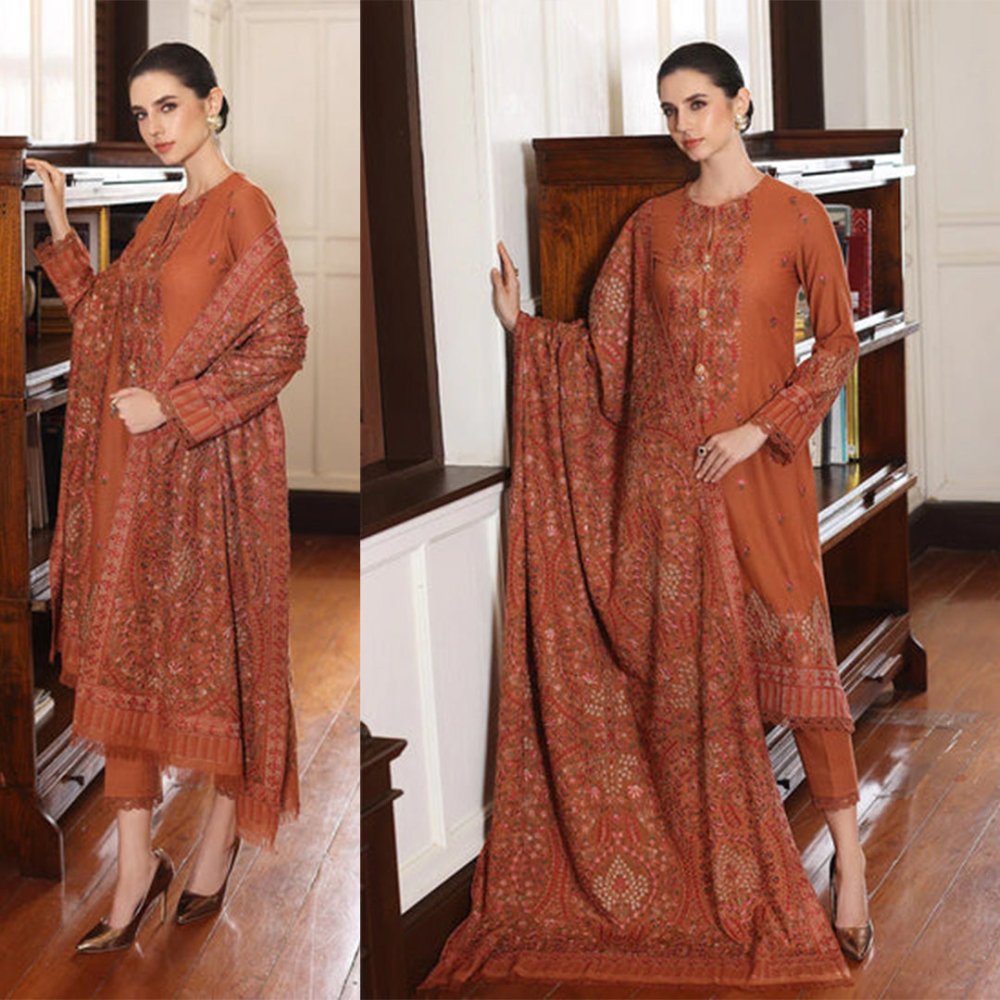 3 PC DHANAK EMBROIDERED