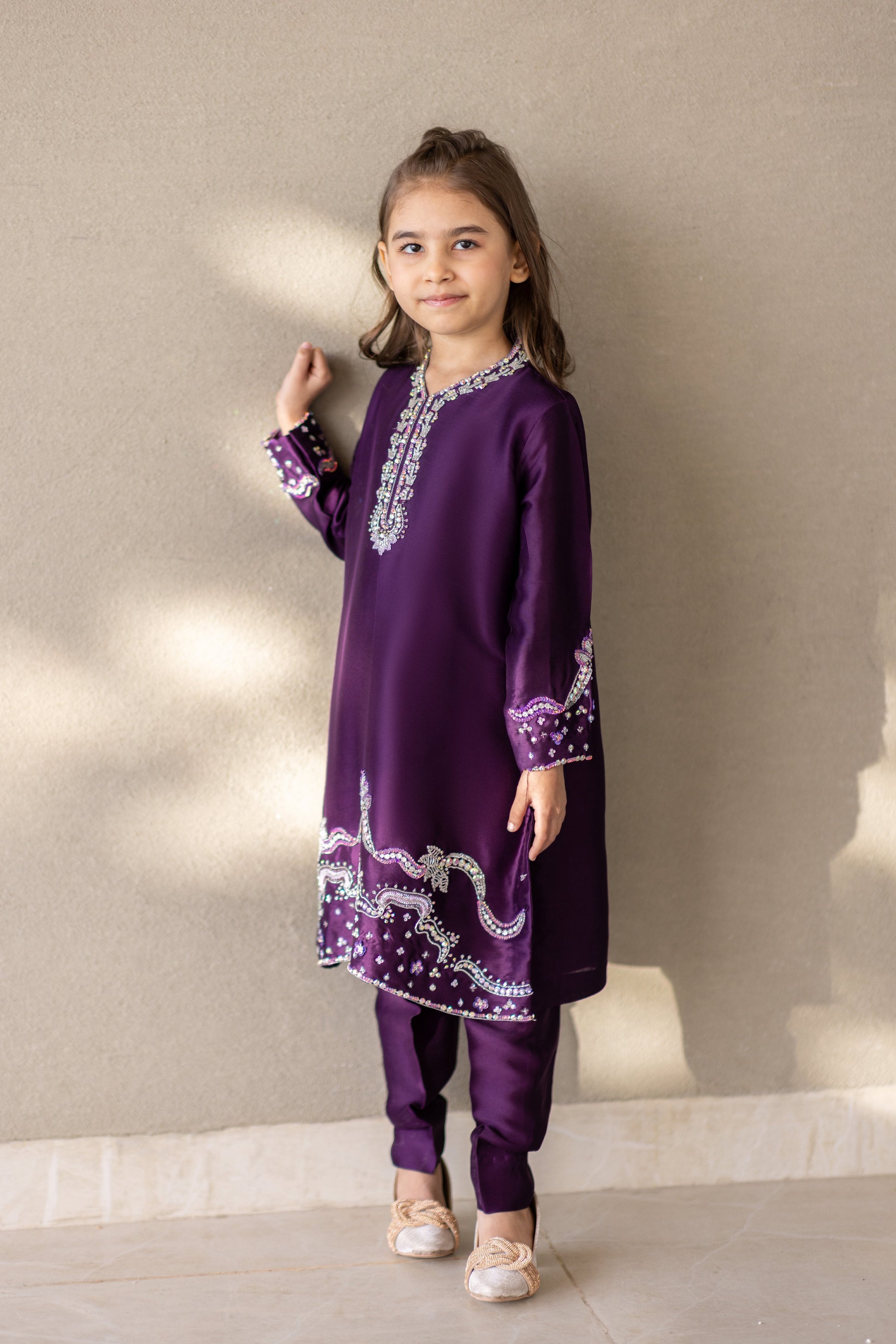 Kids 2-Piece Embroidery Suit