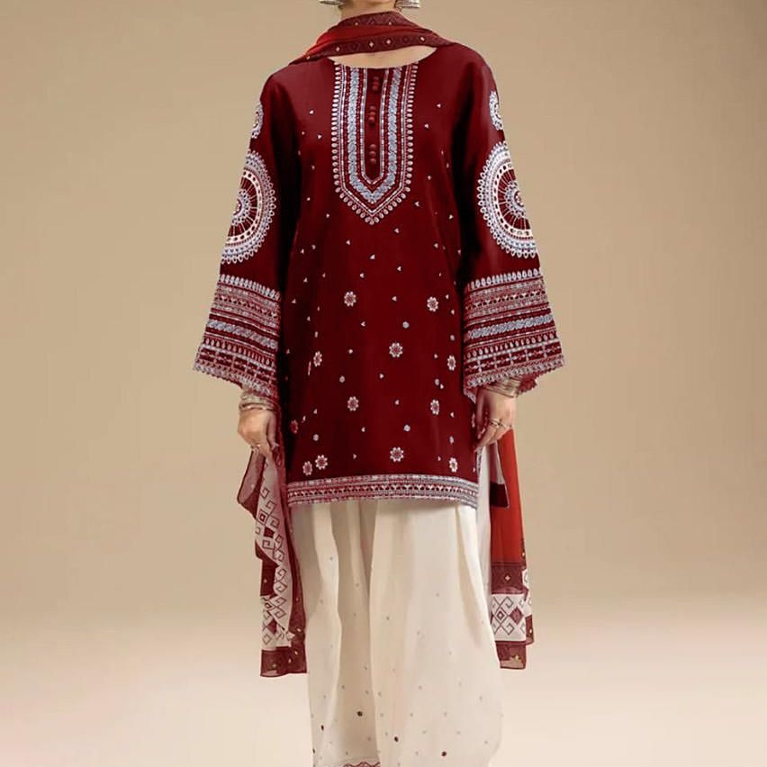 3 PC DHANAK EMBROIDERED