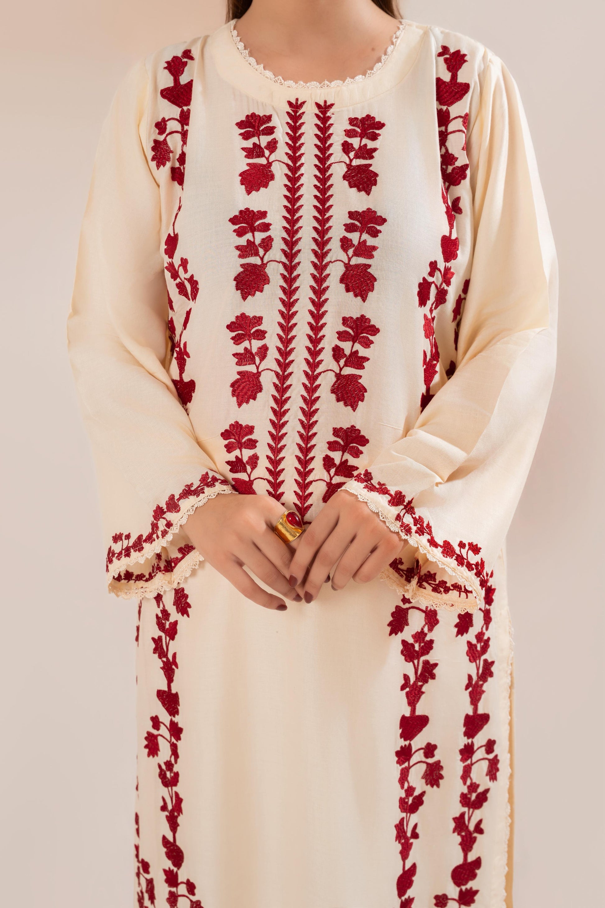 3 PC DHANAK EMBROIDERED