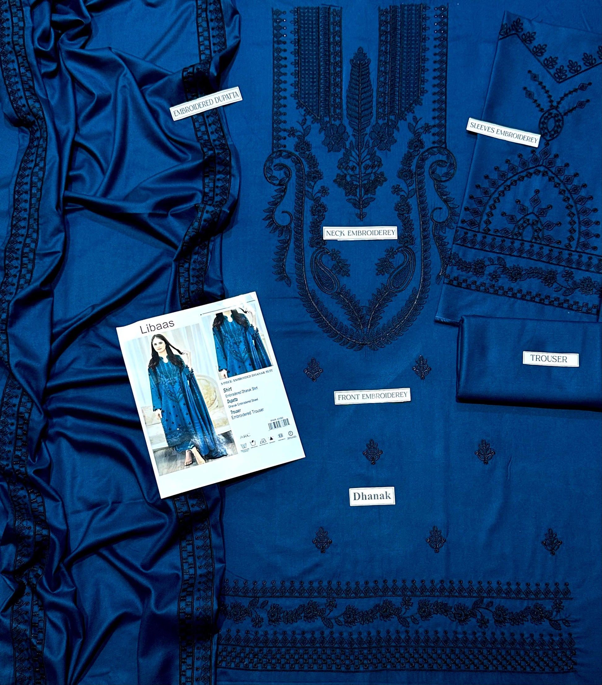 3 PC DHANAK EMBROIDERED